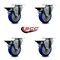 Service Caster 4'' Blue Poly Wheel Swivel Top Plate Caster Set Posi Brake, 4PK SCC-20S414-PPUB-BLUE-PLB-4 - alternate 3